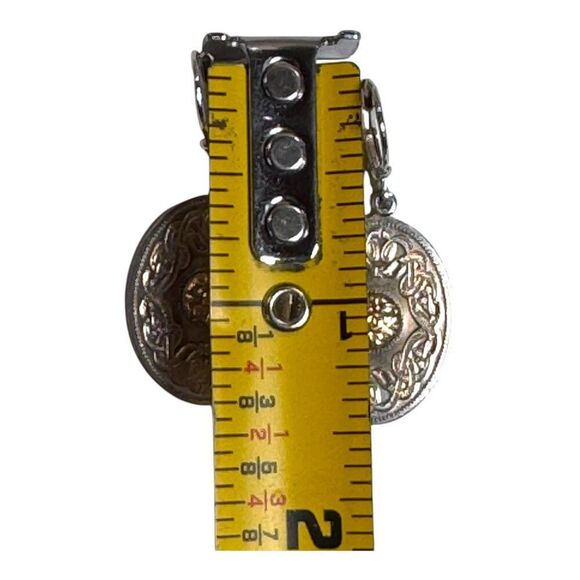 Celtic Warrior Sterling with 18k Bead Earrings Ardagh Chalice Shield Luer Back - Picture 6 of 6